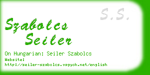 szabolcs seiler business card